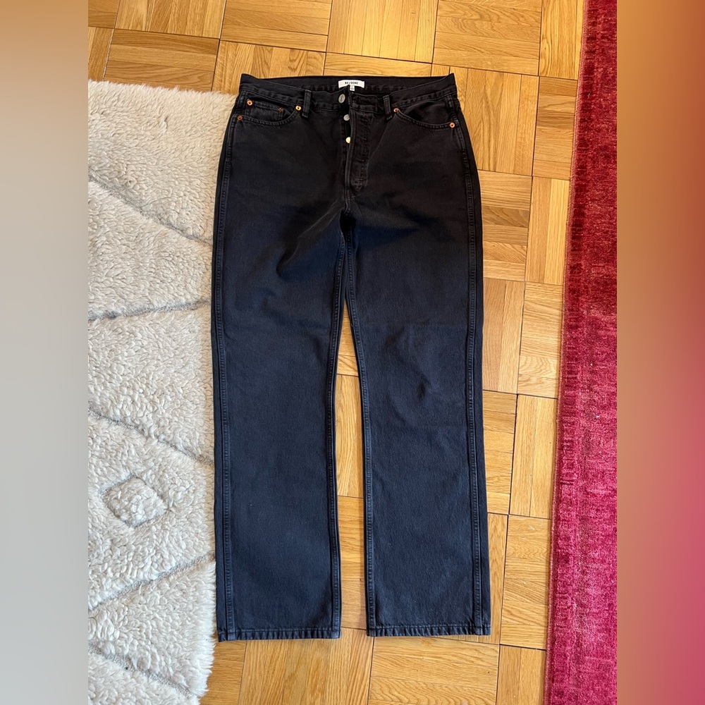 Re/Done Straight Leg Black Jeans size 31